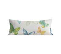 Taie Oreiller 60 x 180 cm Blanc Protege Oreiller Papillon Taie Traversin 180 cm Durable Lin Rectangulaire Housse Coussin avec Fermeture éclair Invisible Pillow Case pour Decoratif Canape Lit G-312