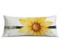 Taie Oreiller 60 x 180 cm Jaune Housses de Coussin de Positionnement Latéral Doux Lin Resistant Resistant Marguerite Taie de Traversin, Améliorer Sommeil Qualité Housse Coussin Lit Canapé B-7931