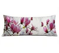 Taie Oreiller 60 x 180 cm Magnolia Housses de Coussin de Positionnement Latéral Doux Lin Resistant Resistant Taie de Traversin, Améliorer Sommeil Qualité Housse Coussin, pour Chambre Lit Canapé B-8393