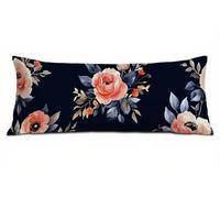 Taie Oreiller 60 x 180 cm Rose Housses de Coussin de Positionnement Latéral Doux Lin Resistant Resistant Fleur Taie de Traversin, Améliorer Sommeil Qualité Housse Coussin, pour Chambre Canapé B-1155