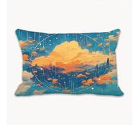 Taie Oreiller 60 x 80 Housse Coussin Ciel étoilé Grand Lin Housse de Coussin avec Fermeture éclair Invisible, Nuage Protege Oreiller pour Salon Chambres Canapé, Décoration intérieure de Noël 2Y-397