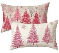 Taie Oreiller 60x120 Lot de 2 Rose - Coussin Canape Arbre Velours Housse de Coussin Rectangulaire - Décoratif Taie d'oreiller - Douillet Housse Oreiller - Lavable en Machine - Decoration Maison k-239