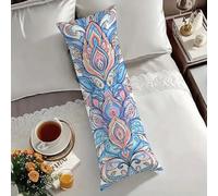 Taie Oreiller 60x180 Bleu Oreiller de Corps Rougir Taie Traversin 180 cm, Doux Resistant Velour Taie D'oreiller, Fermeture Eclair Caché Taies D'oreillers pour Salon Lit Housses de Coussin w-12158
