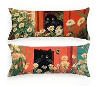 Taie Oreiller 60x180 Chat Taie de Traversin 180 cm, Housse de Coussin Japon Lot de 2 Double Face Impression Lin Housse Traversin Améliorer Sommeil Qualité Oreiller pour Salon Chambre Lit, Model187