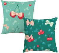 Taie Oreiller 60x60 cm, Cyan Housse de Canapé, Velvet Housse Coussin, Fermeture éclair Dissimulée, Convient pour Canapé Chaise Jardin Balcon, Noël Decoration Maison (Couleur Rouge, Lot de 2) O-509