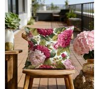 Taie Oreiller 60x60 cm - Housse de Coussin Extérieur Imperméable avec Fermeture Éclair Invisible - Fleur & Rose Protege Oreiller en Velours Impression Double Face - Décoration Maison - 1 Pièce 2B-542