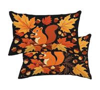Taie Oreiller 60x80, Lot de 2 Automne Housse Coussin Exterieur Lin -4196