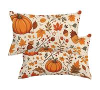 Taie Oreiller 60x80, Lot de 2 Automne Housse Coussin Exterieur Lin -4418