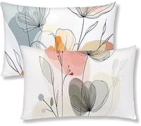 Taie Oreiller 60x80 Lot de 2 Housse Coussin en Velours Simplicité Rectangulaire Coussin de Canape Fleur Taie d'oreiller Avec Fermeture à Glissière Invisible pour Decoration Maison Salon Canapé S1-494