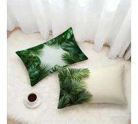 Taie Oreiller 60x80 Lot de 2, Vert Housse Coussin 80x60cm avec Fermeture Éclair Invisible, Planter Imperméable Lin Housse de Coussin, Taie d'oreiller pour Canape Salon Maison Decor Cadeau E-1978