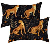 Taie Oreiller 60x90 Lot de 2 Animal - Coussin Canape Orange Lin Housse de Coussin Rectangulaire - Décoratif Taie d'oreiller - Douillet Housse Oreiller - Lavable en Machine - Decoration Maison k-197