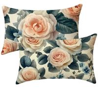 Taie Oreiller 60x90 Lot de 2 Rose - Coussin Canape Rose Lin Housse de Coussin Rectangulaire - Décoratif Taie d'oreiller - Douillet Housse Oreiller - Lavable en Machine - Decoration Maison k-236