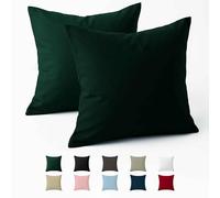 Taie Oreiller 65x65 Coton Renforcé (Set de 2) - Vert - Tissage serré de 57 Fils/cm² - Taie Oreiller 65 x 65 cm- Certifié Oeko Tex