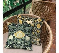 Taie Oreiller 65x65 Lot de 2, RéTro Abstraction Housse de Coussin Exterieur Impermeable pour Salon de Jardin, Taie d'oreiller Lin avec Fermeture Éclair Invisible, Maison Salon Canapé Décoration D-106