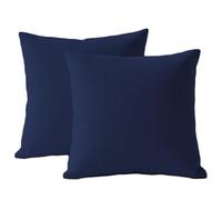Taie Oreiller 65x65cm 2 PCS en Premium Microfibre, Housse Coussin avec Fermeture Éclair Invisible, Taie d Oreiller Hypoallergénique et Respirante, Bleu