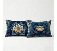 Taie Oreiller 70 x 40 2 Pack, Decoration Canapé Lit Housse Coussin 40 x 70 cm, Housse de Coussin Bleu Et Blanc Impression Recto Verso, Protege Oreiller Planter Respirant Durable Cadeau Femme BZTH-0641