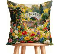 Taie Oreiller 70 x 70 cm Housse de Coussin Fleur Coussin De Canapé Lin pour Maison Décorer Pont Q-W1R8H
