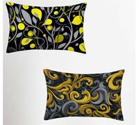 Taie Oreiller 70x90 Lot de 2, Fleur Housse Coussin 70x90cm avec Fermeture Éclair Invisible, Planter Velours Doux Housse de Coussin Rectangulaire, Taie d'oreiller pour Canape Salon Maison Decor H-8957