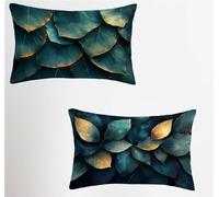 Taie Oreiller 70x90 Lot de 2, Vert Housse Coussin 70x90cm avec Fermeture Éclair Invisible, Planter Imperméable Lin Housse de Coussin Rectangulaire, Taie d'oreiller pour Canape Maison Decor 5-8102