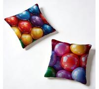 Taie Oreiller 75 x 75 Lot de 2 Couleur Coussin Exterieur 75x75 cm Coussin Decoratif Ballon Housse De Canapé Lin Avec Fermeture éclair Invisible pour Jardin Decoration Maison, Printemps et été X-5I7739