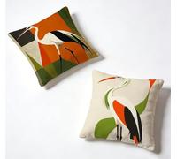Taie Oreiller 75 x 75 Lot de 2 Couleur Coussin Exterieur 75x75 cm Coussin Decoratif Oiseau Housse De Canapé Lin Avec Fermeture éclair Invisible pour Jardin Decoration Maison, Printemps et été P-HJ8379