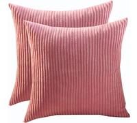 Taie Oreiller 80x80,65X65 Lot De 2,Housses De Coussin Canapé ,Taie D'oreiller Velours Côtelé Housse Oreiller Pour Canapé Carré Salon Moderne Pour Couverture Oreiller(Cherry Blossom Pink,60x60 cm)