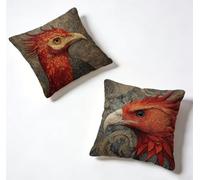 Taie Oreiller 80x80cm Housse De Coussin Rouge Coussin Decoratif Oiseau Exterieur Impermeable Decoratives Doux Pillow avec Fermeture éclair Invisible pour Printemps et été, Maison Decoration 0-514ZD7