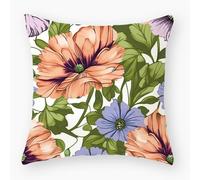 Taie Oreiller Blanc Fruit Vert Taie d'oreiller Tissu de Lin Coussin Canape Durable Protège Oreiller Lavable Coussin Decoratif Salon avec Fermeture Éclair Coussins Décoratifs 80x80cm/Lot de 1