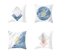 Taie Oreiller Bleu Gris Rose Taie D'oreiller Coussin Deco 40x40/4 Pcs