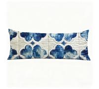 Taie Oreiller Bleu Oreiller de Corps Maroc Taie de Traversin 90 x 30 cm (Lot de 1) Coussin pour Dormeur Latéral, Impression Recto Verso Doux Velour Taies D'oreillers pour Salon Lit Coussin Long H0-671