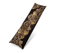 Taie Oreiller brun nuage, Housse de Coussin de Corps en Velours Doux 40x145 cm，Taie d'Oreiller Longue Décorative pour Lit et Canapé，Protection de Traversin Respirante avec Long Zip Caché 0J-958