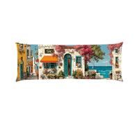 Taie Oreiller Café de la Ville Taie de Traversin 50x140cm Housse de Coussin Corps, Oreiller Long et Doux pour Adultes, Coussin Respirant pour Dormir, pour Salon Maison Housse de Coussin décor u-894