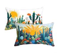 Taie Oreiller Couleur Orange Taie Oreiller Rectangulaire 50x80cm Fleurs Pillow Case Housse Traversin Lin avec Fermeture éclair Cachée Doux et Confortable pour Canapé, Lit, Décoration, Noël C0C640
