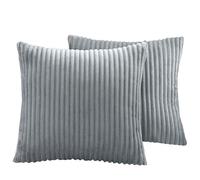 Taie Oreiller en Velours Côtelé 50x70 Lot de 2 Taie D'oreiller 40x60 Coton Polyester Couverture Oreiller 45x45 Housse Coussin Canapé Housse de Coussin 60x60 Rectangle Throw Pillow Covers(Grey,SET OF 2
