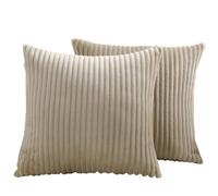 Taie Oreiller en Velours Côtelé 50x70 Lot de 2 Taie D'oreiller 40x60 Coton Polyester Couverture Oreiller 45x45 Housse Coussin Canapé Housse de Coussin 60x60 Rectangle Throw Pillow Covers(Khaki,SET OF
