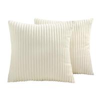 Taie Oreiller en Velours Côtelé 50x70 Lot de 2 Taie D'oreiller 40x60 Coton Polyester Couverture Oreiller 45x45 Housse Coussin Canapé Housse de Coussin 60x60 Rectangle Throw Pillow Covers(Beige,SET OF