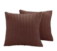 Taie Oreiller en Velours Côtelé 50x70 Lot de 2 Taie D'oreiller 40x60 Coton Polyester Couverture Oreiller 45x45 Housse Coussin Canapé Housse de Coussin 60x60 Rectangle Throw Pillow Covers(Coffee,SET OF