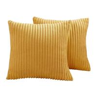 Taie Oreiller en Velours Côtelé 50x70 Lot de 2 Taie D'oreiller 40x60 Coton Polyester Couverture Oreiller 45x45 Housse Coussin Canapé Housse de Coussin 60x60 Rectangle Throw Pillow Covers(Yellow,SET OF