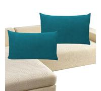 Taie Oreiller en Velours Côtelé 50x70 Lot de 2 Taie D'oreiller 60x60 Coton Polyester Couverture Oreiller 45x45 Housse Coussin Canapé Housse de Coussin 60x80 Rectangle Throw Pillow Covers(Dark Blue,60x