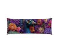 Taie Oreiller Fleurs de paon Taie de Traversin 30x90cm Housse de Coussin Corps, Oreiller Long et Doux pour Adultes, Coussin Respirant pour Dormir, pour Salon canapé Maison Housse de Coussin décor u530