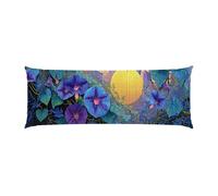 Taie Oreiller Lune de Fleurs de pétunia Taie de Traversin 30x90cm Housse de Coussin Corps, Oreiller Long et Doux pour Adultes, Coussin pour Dormir, pour Salon Maison Housse de Coussin décor u-696