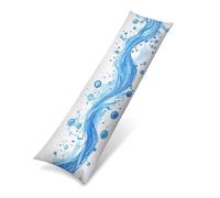 Taie Oreiller moderne bleu, Housse de Coussin de Corps en Velours Doux 40x145 cm，Taie d'Oreiller Longue Décorative pour Lit et Canapé，Protection de Traversin Respirante avec Long Zip Caché 0J-859