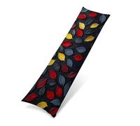 Taie Oreiller moderne feuille, Housse de Coussin de Corps en Velours Doux 40x145 cm，Taie d'Oreiller Longue Décorative pour Lit et Canapé，Protection de Traversin Respirante avec Long Zip Caché 0J-865