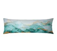 Taie Oreiller Rectangulaire 40x120cm Couleur Orange Taie Oreille Turquoise Pillow Case Housse Traversin Velours avec Fermeture éclair Cachée Lavable en Machine pour Canapé, Décoration Noël C0C823