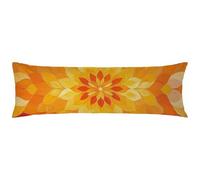 Taie Oreiller Rectangulaire 40x120cm Orange BrûLé Taie de Traversin Fleurs Housse traversin 140cm, Velours avec Fermeture éclair Invisible Lavable Doux et Confortable Améliorer Sommeil Qualité C0C447