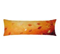 Taie Oreiller Rectangulaire 60x180cm Orange BrûLé Taie Oreille Bordeaux Pillow Case Housse Traversin Velours avec Fermeture éclair Cachée Lavable en Machine pour Canapé, Lit, Décoration Noël C0C781
