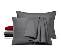 Taie Oreiller Satin Dreamzie Set de 2-100% Coton Oeko-TEX - 40 x 60 cm Multicolor - Housse de Coussin - Lot de 2 taies d’oreillers - Housse Oreiller -Bienfaits Cheveux