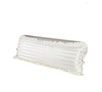 Taie Oreiller Soie 1 taie d'oreiller décorative en Satin de Polyester à Volants(White)