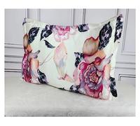 Taie Oreiller Soie 1 taie d'oreiller en Satin de Soie 19 mm imprimée, avec Fermeture à enveloppe, Standard, Queen, King pour Les Cheveux et la Peau(10,51x66cm)