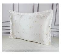 Taie Oreiller Soie 1 taie d'oreiller en Satin de Soie 19 mm imprimée, avec Fermeture à enveloppe, Standard, Queen, King pour Les Cheveux et la Peau(6,51x66cm)